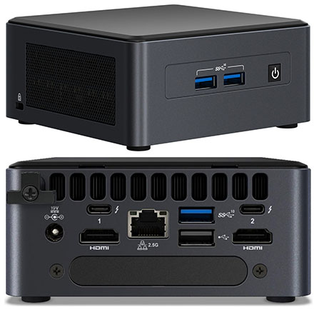 Intel NUC11TNHv7 (Intel Core i7-1185G7 up to 4,80GHz, 2x HDMI, 2x Thunderbolt, <b>2,5" SATA SSD</b> Support)